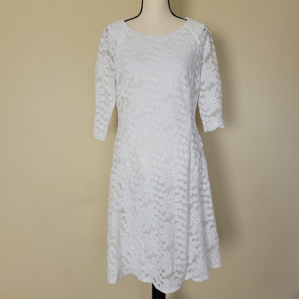 EUC Rabbit Rabbit Rabbit Designs 14 Dress Pullover Fit & Flare Lace Lined